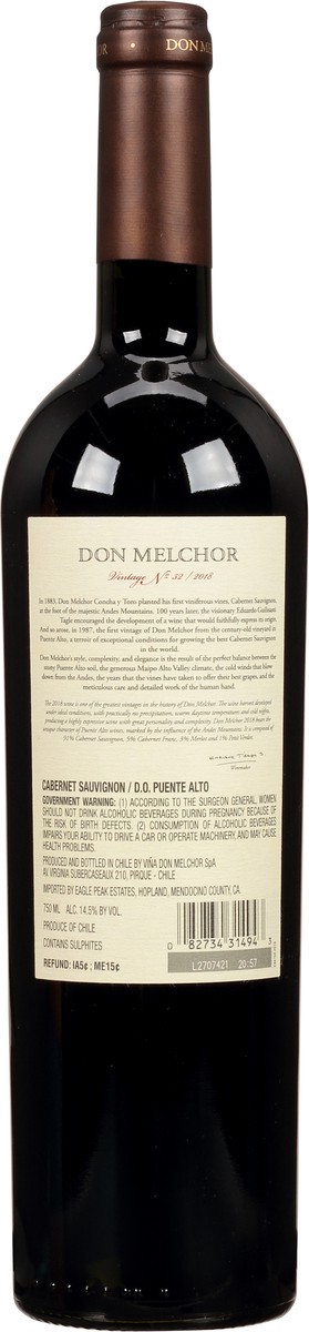 slide 10 of 12, Don Melchor Puente Alto Vineyard Cabernet Sauvignon 750 ml, 750 ml