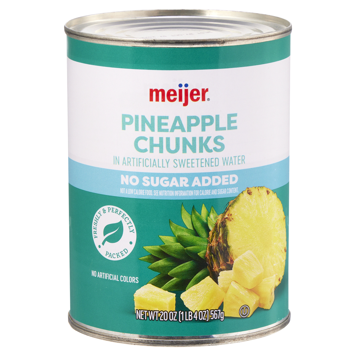 slide 1 of 2, Meijer No Sugar Added Pineapple Chunks, 20 oz