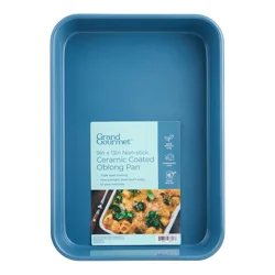 Grand Gourmet Non-Stick Ceramic Coated 9in X 13in Oblong Pan (Light Blue)