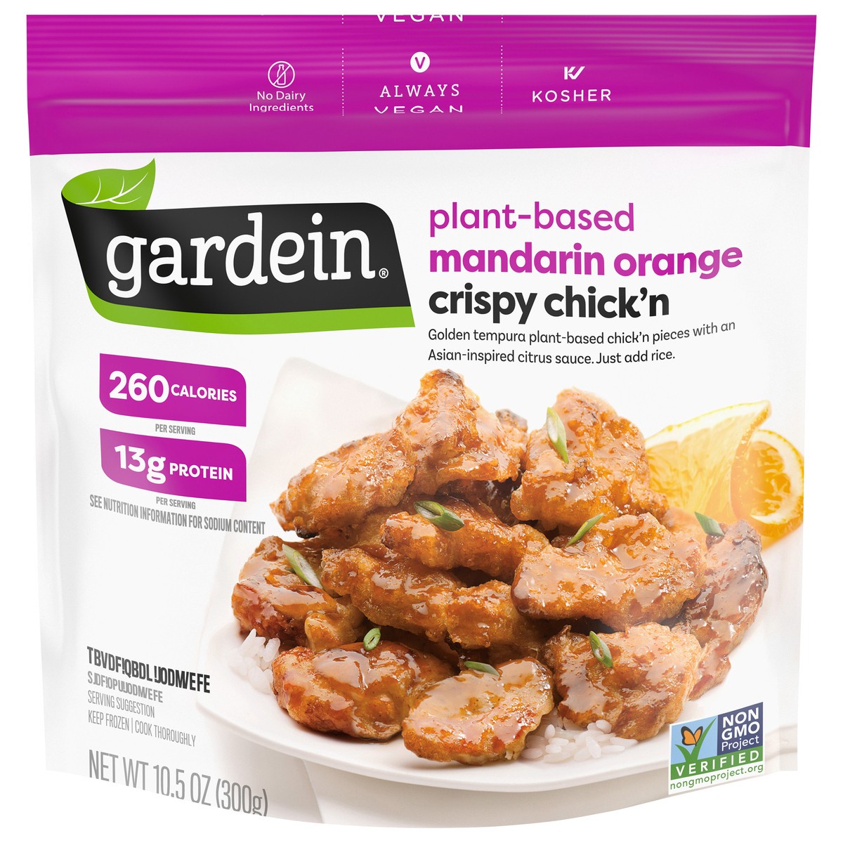 slide 1 of 5, Gardein Plant-Based Mandarin Orange Crispy Chick'n, Vegan, Frozen Meat Alternative, 10.5 oz., 10.5 oz
