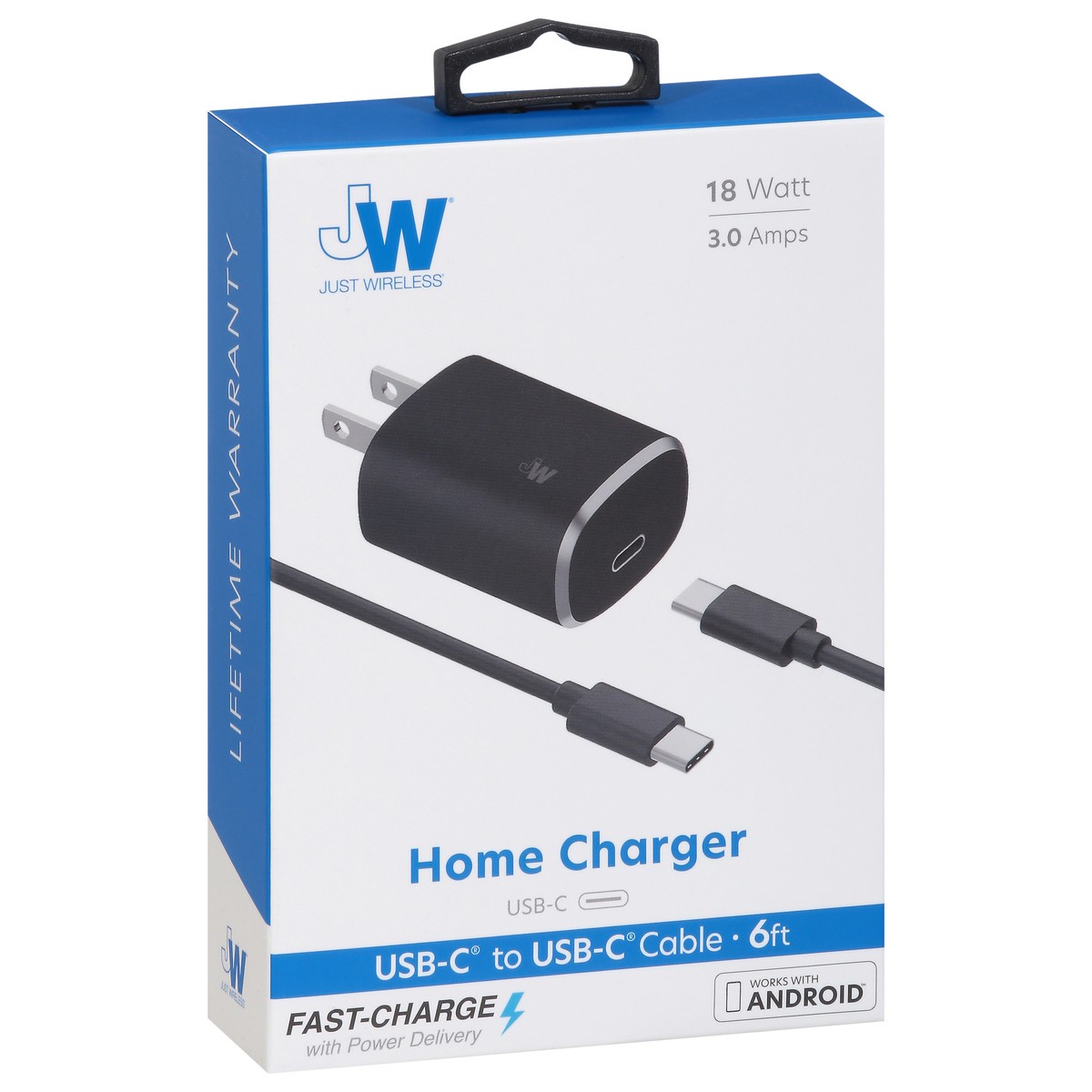 slide 8 of 11, Just Wireless Home Charger 3.0A USB-C, 1 ct