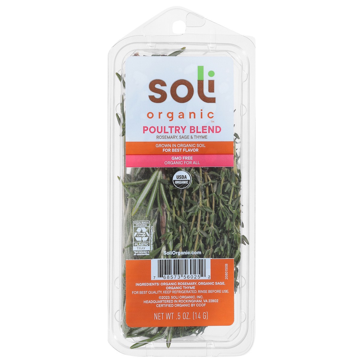 slide 1 of 14, Soli Organic Rosemary Sage & Thyme Poultry Blend 0.5 oz, 0.5 oz