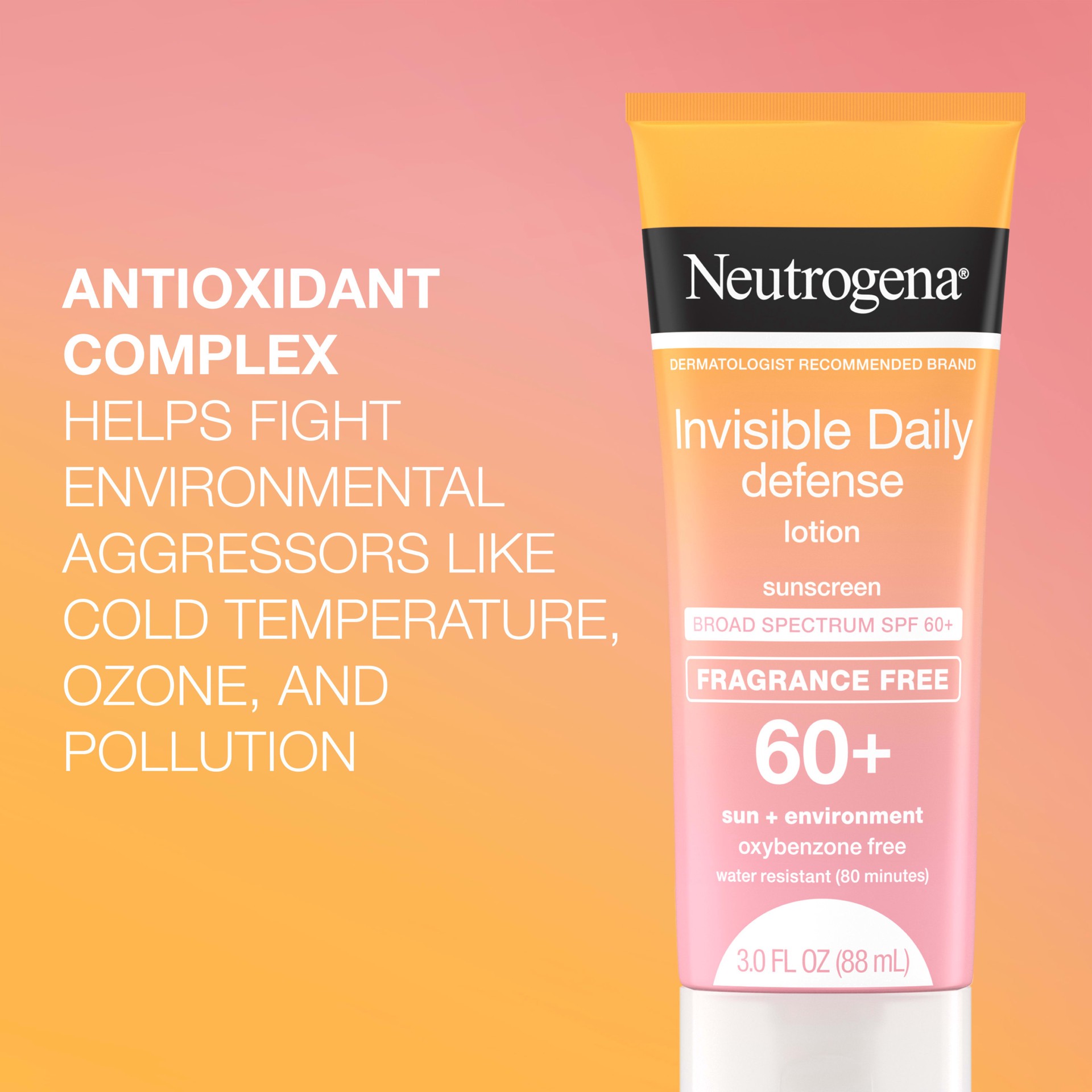 slide 3 of 9, Neutrogena Invisible Daily Defense Sunscreen Lotion, SPF 60+, 3.0 oz, 3 oz