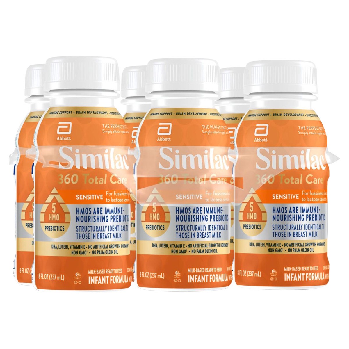 slide 5 of 5, Abbott Similac Sensitive Milk-Based Ready to Feed Infant Formula with Iron 6 - 8 fl oz Bottles, 6 ct