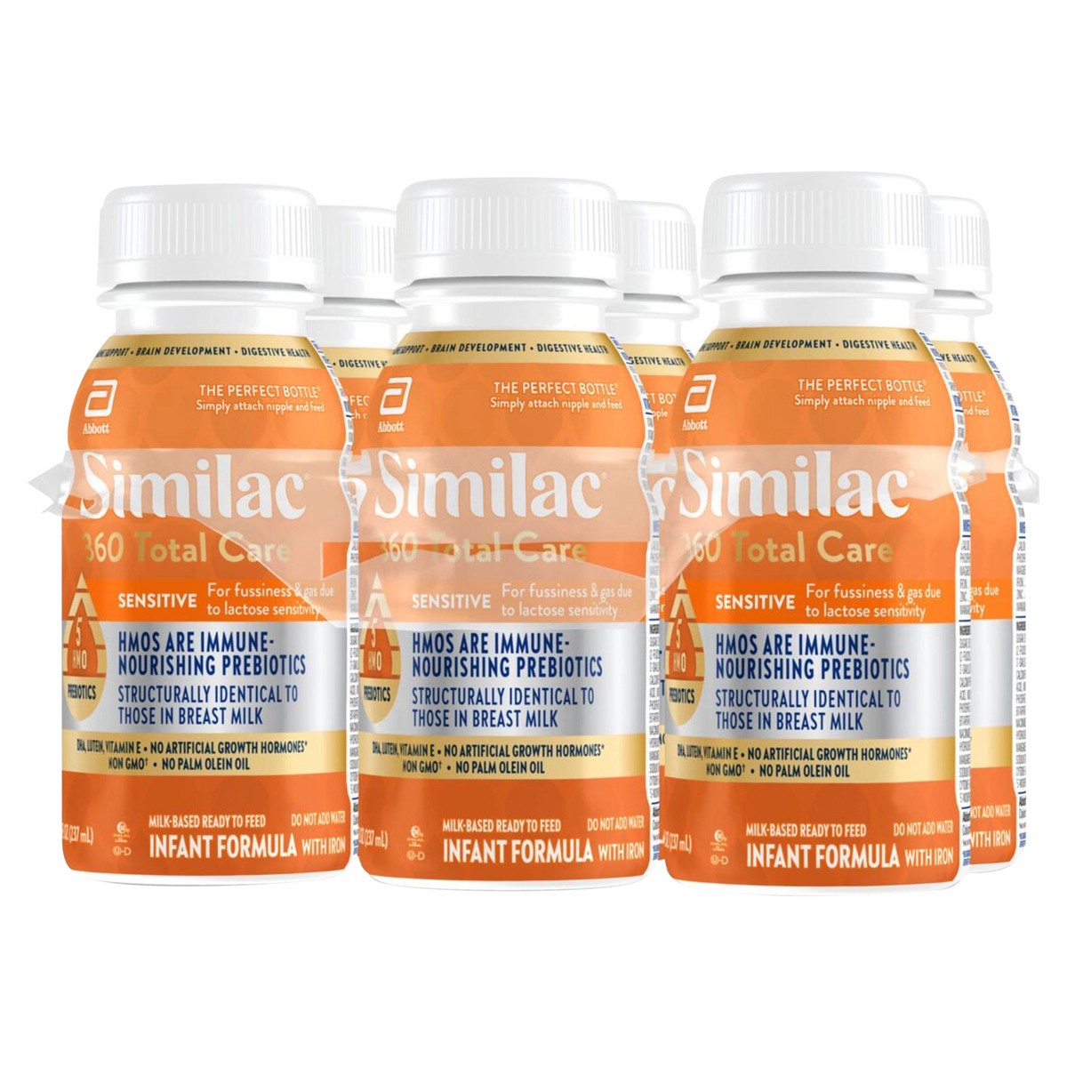 slide 3 of 5, Abbott Similac Sensitive Milk-Based Ready to Feed Infant Formula with Iron 6 - 8 fl oz Bottles, 6 ct