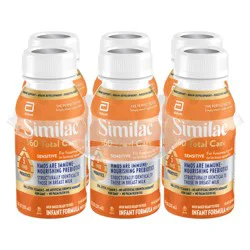 Abbott Similac Sensitive Milk-Based Ready to Feed Infant Formula with Iron 6 - 8 fl oz Bottles