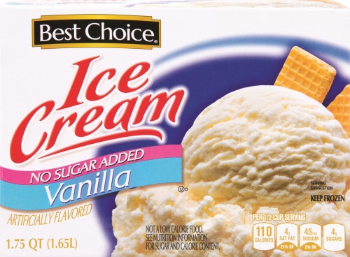 slide 1 of 1, Best Choice Ice Cream Square No Sugar Added Vanilla, 1.75 qt