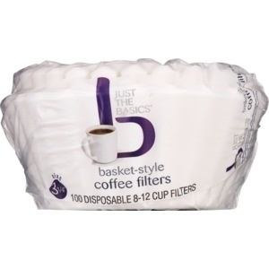 slide 1 of 1, Just the Basics Basket-Style Coffee Filters- 100 ct, 100 ct