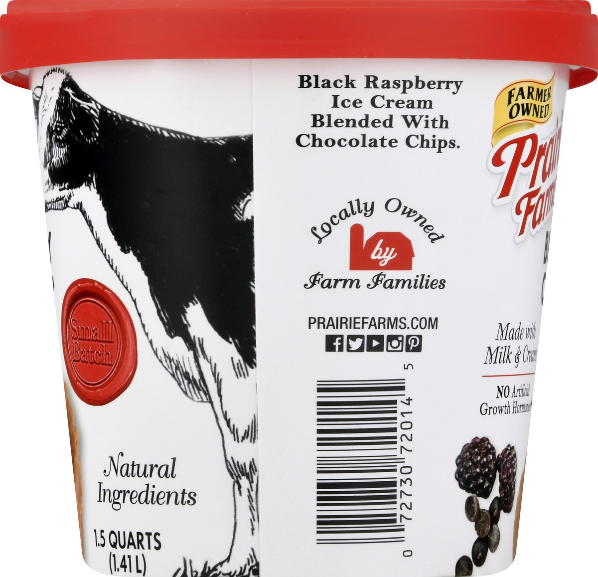 slide 2 of 13, Prairie Farms Premium Black Raspberry Chocolate Chip Ice Cream 1.5 qt, 1.5 qt