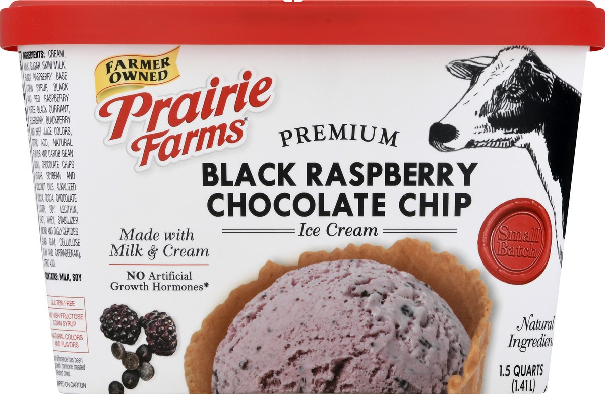 slide 8 of 13, Prairie Farms Premium Black Raspberry Chocolate Chip Ice Cream 1.5 qt, 1.5 qt