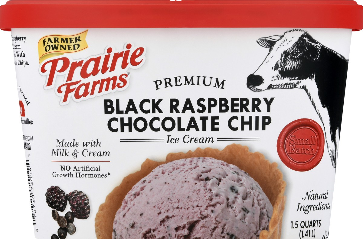 slide 9 of 13, Prairie Farms Premium Black Raspberry Chocolate Chip Ice Cream 1.5 qt, 1.5 qt