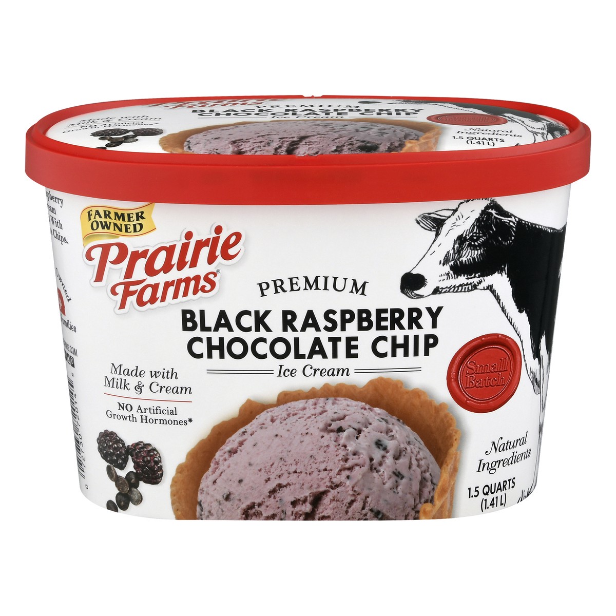 slide 1 of 13, Prairie Farms Premium Black Raspberry Chocolate Chip Ice Cream 1.5 qt, 1.5 qt