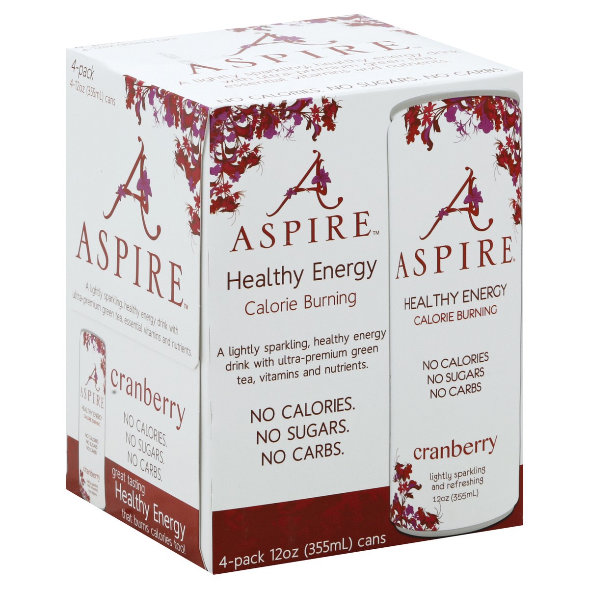 slide 4 of 8, Aspire Cranberry Enrgy - 48 fl oz, 4 ct; 12 oz