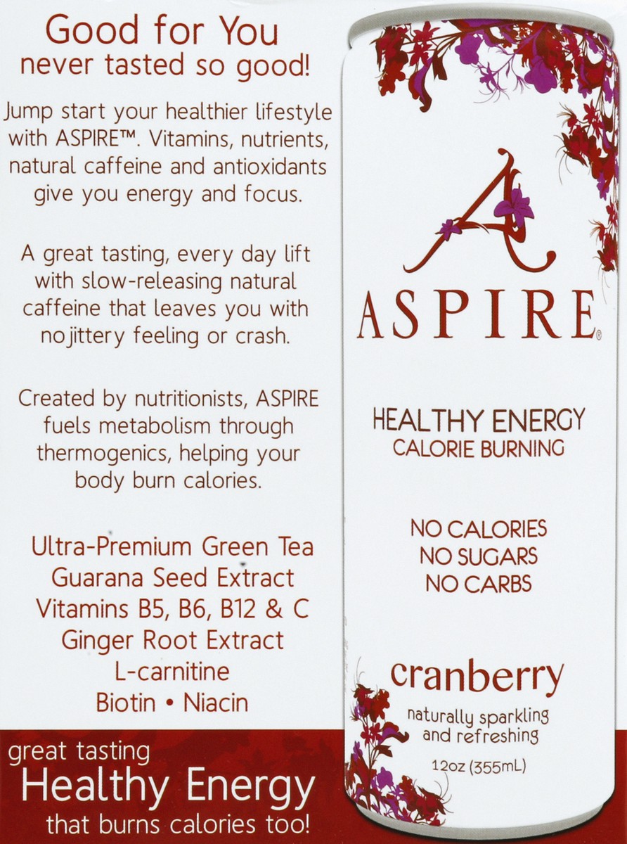 slide 2 of 8, Aspire Cranberry Enrgy - 48 fl oz, 4 ct; 12 oz