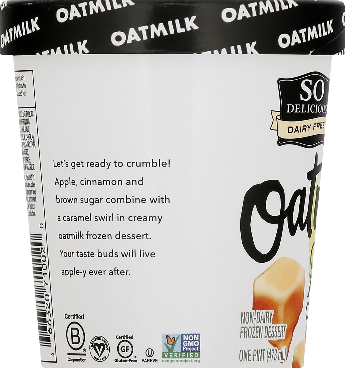 slide 8 of 13, So Delicious Oatmilk Non-Dairy Caramel Apple Crumble Frozen Dessert 1 pt, 1 pint