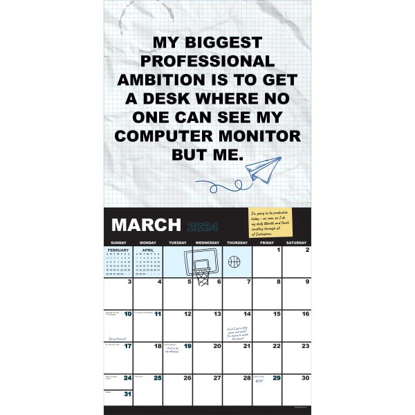 slide 4 of 5, TF Publishing 2024 Tf Publishing Humor Monthly Mini Wall Calendar, 7"" X 7"", Per My Previous Email, January To December 2024, 1 ct