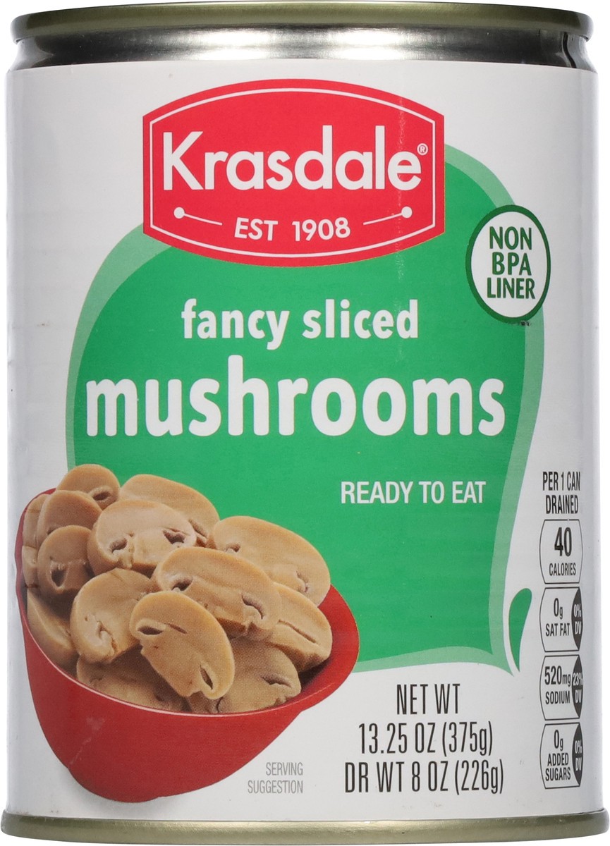 slide 2 of 13, Krasdale Fancy Sliced Mushroom 13.25 oz, 13.25 oz