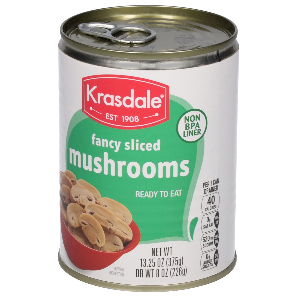 slide 5 of 13, Krasdale Fancy Sliced Mushroom 13.25 oz, 13.25 oz