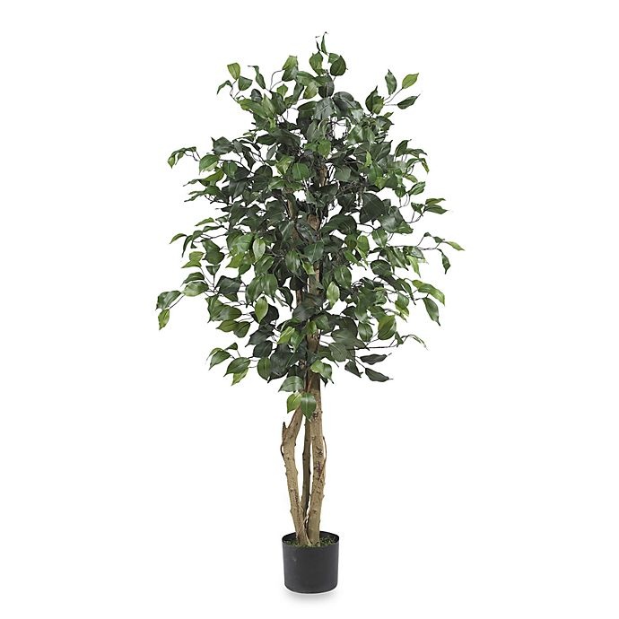 slide 1 of 1, Nearly Natural Ficus Silk Tree, 4 ft