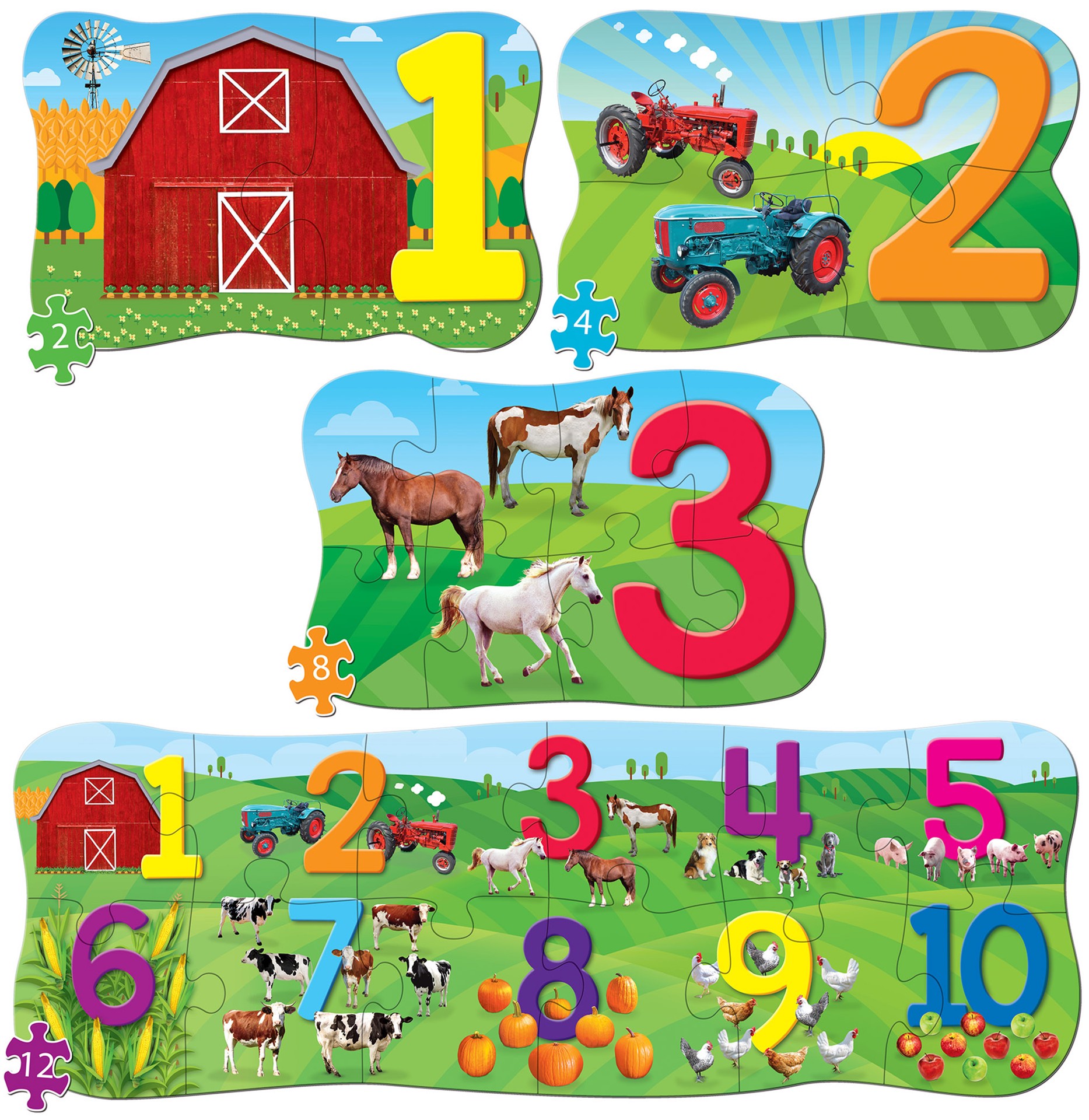 slide 4 of 5, Masterpieces Educational - 123's 4 Pack Puzzles, 4 ct