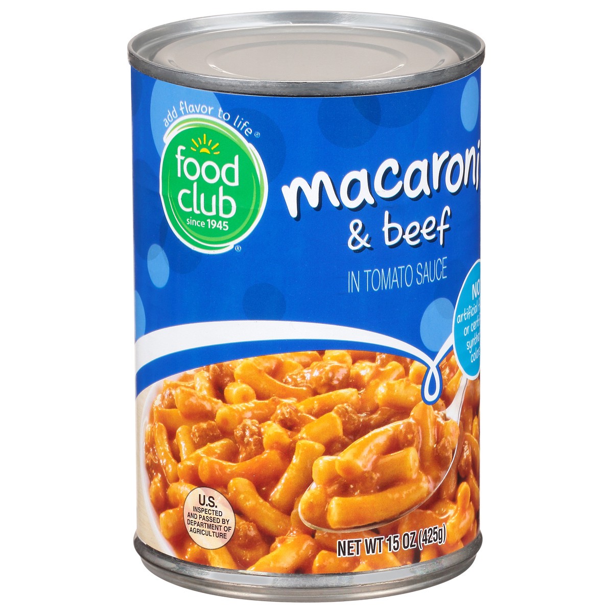 slide 2 of 11, Food Club Macaroni And Beef Pasta, 15 oz