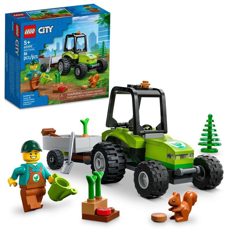 slide 1 of 10, LEGO City Park Tractor and Trailer Toy Farm Vehicle 60390, 86 ct