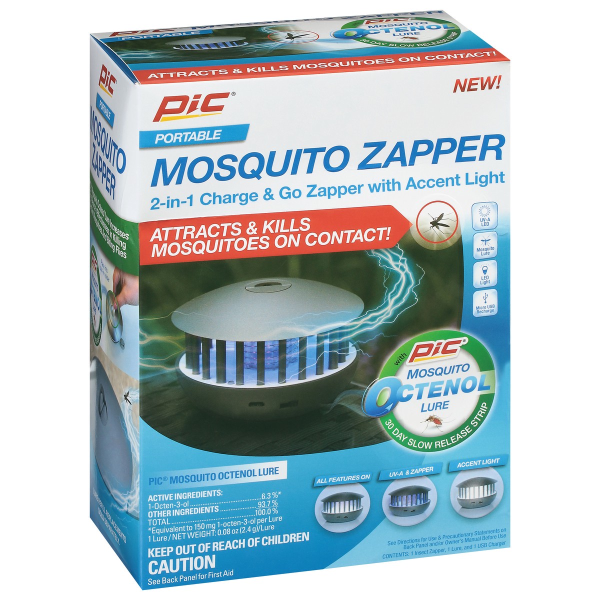 slide 2 of 9, Pic Portable Mosquito Zapper 1 ea, 1 ct