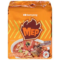 Samyang Garlic & Clam Flavor Ramyeon Noodle Soup - 4 x 4.23 oz Bags
