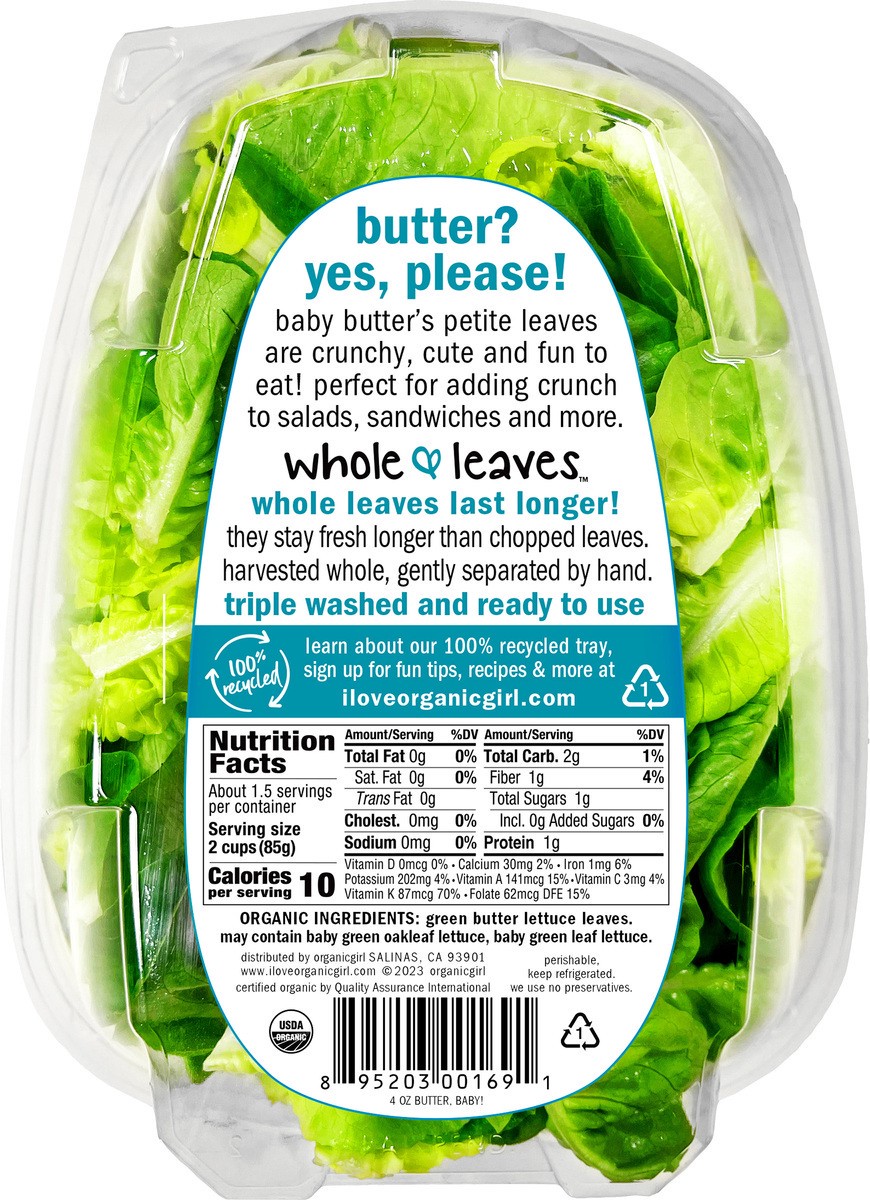 slide 2 of 3, Organic Girl Whole Leaves Butter, Baby! 4 oz, 4 oz