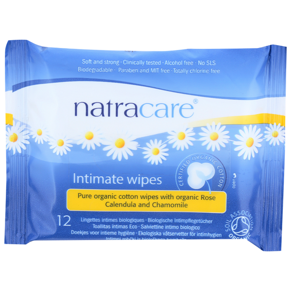 slide 1 of 1, Natracare Organic Intimate Wipes, 12 ct