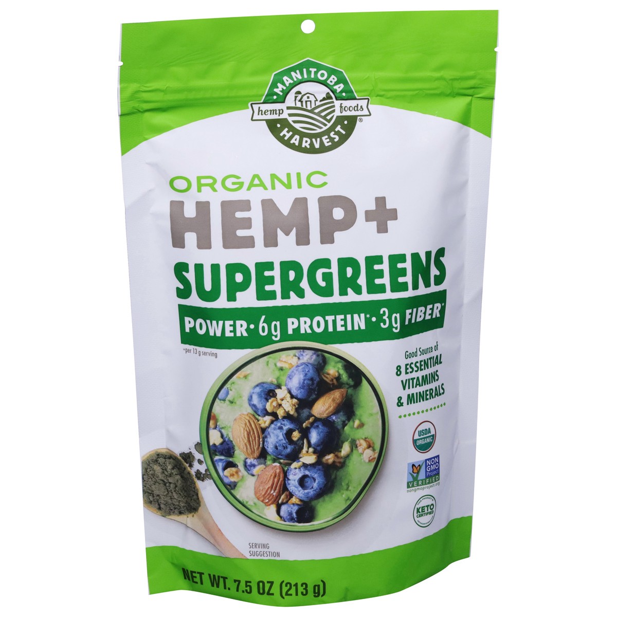 slide 3 of 9, Manitoba Harvest Organic Hemp+ Supergreens 7.5 oz, 7.5 oz