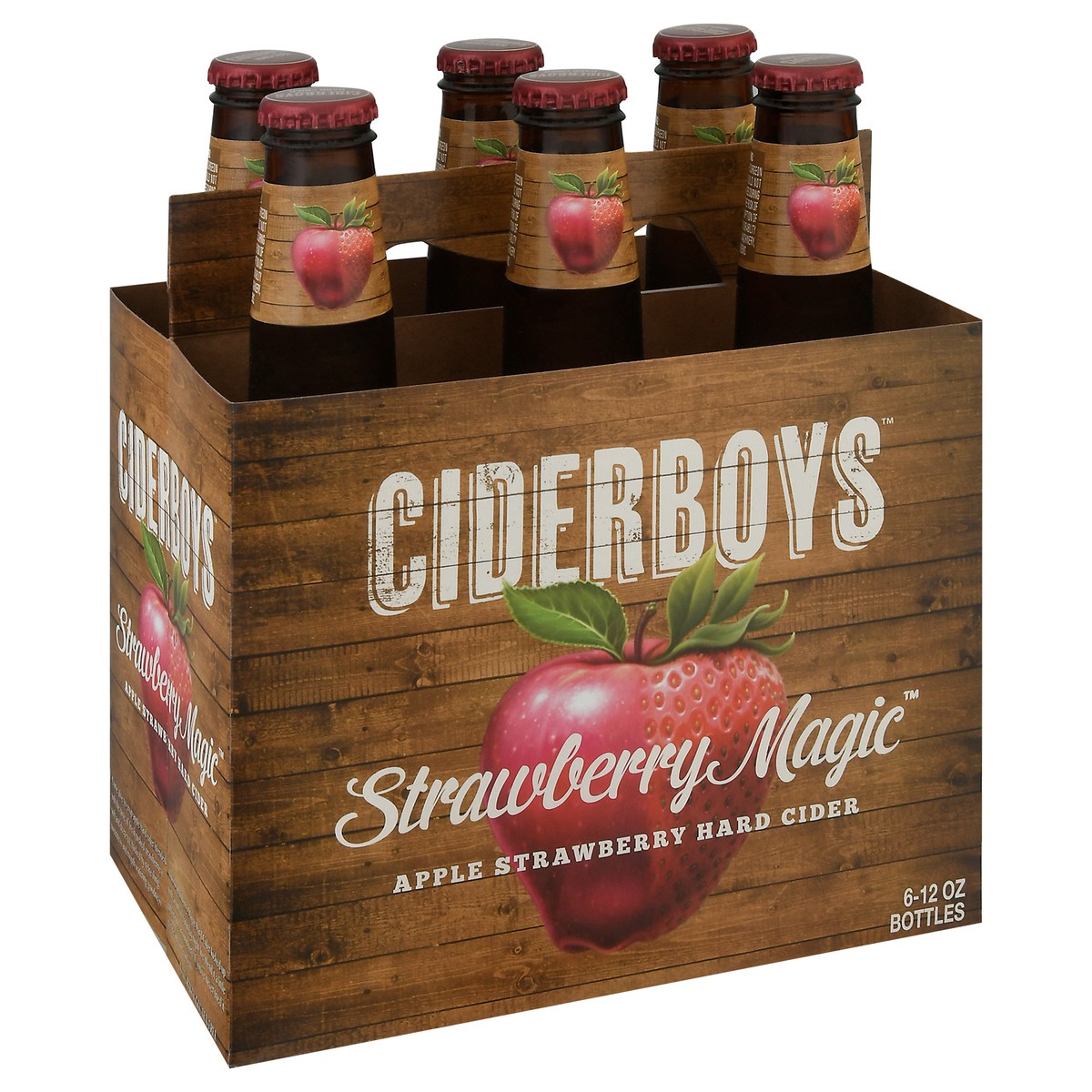 slide 3 of 12, Ciderboys Strawberry Magic Hard Cider 6 - 12 oz Bottles, 6 ct; 12 fl oz