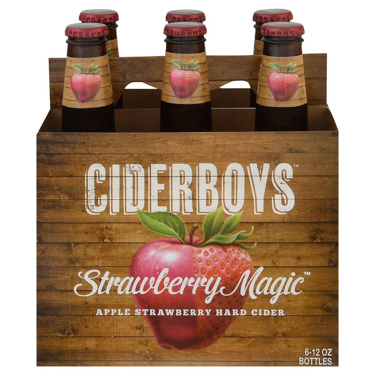 slide 1 of 12, Ciderboys Strawberry Magic Hard Cider 6 - 12 oz Bottles, 6 ct; 12 fl oz