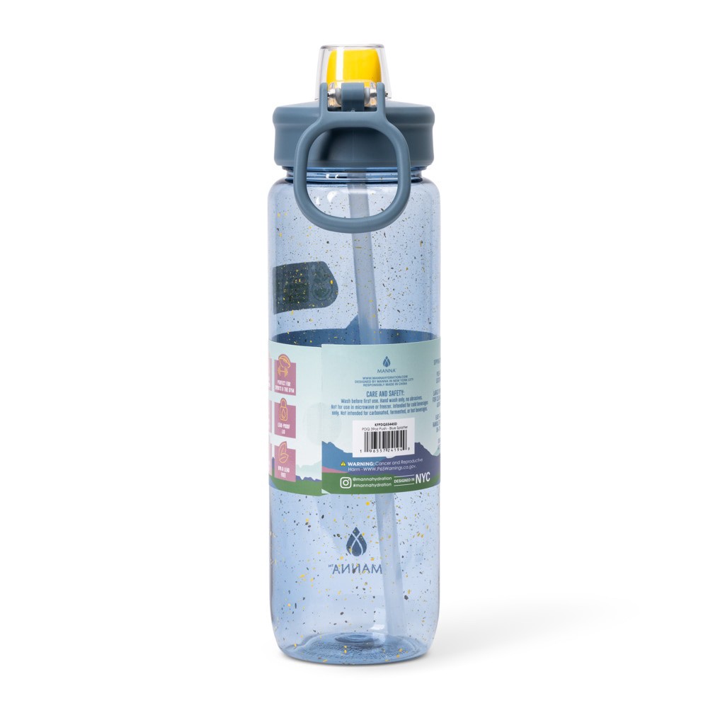slide 4 of 4, Manna™ Push™ Water Bottle - Blue, 39 oz