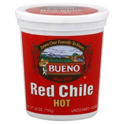 slide 1 of 1, Bueno Foods Bueno Puree Uncooked Red Chile Hot - 28 Oz, 28 oz