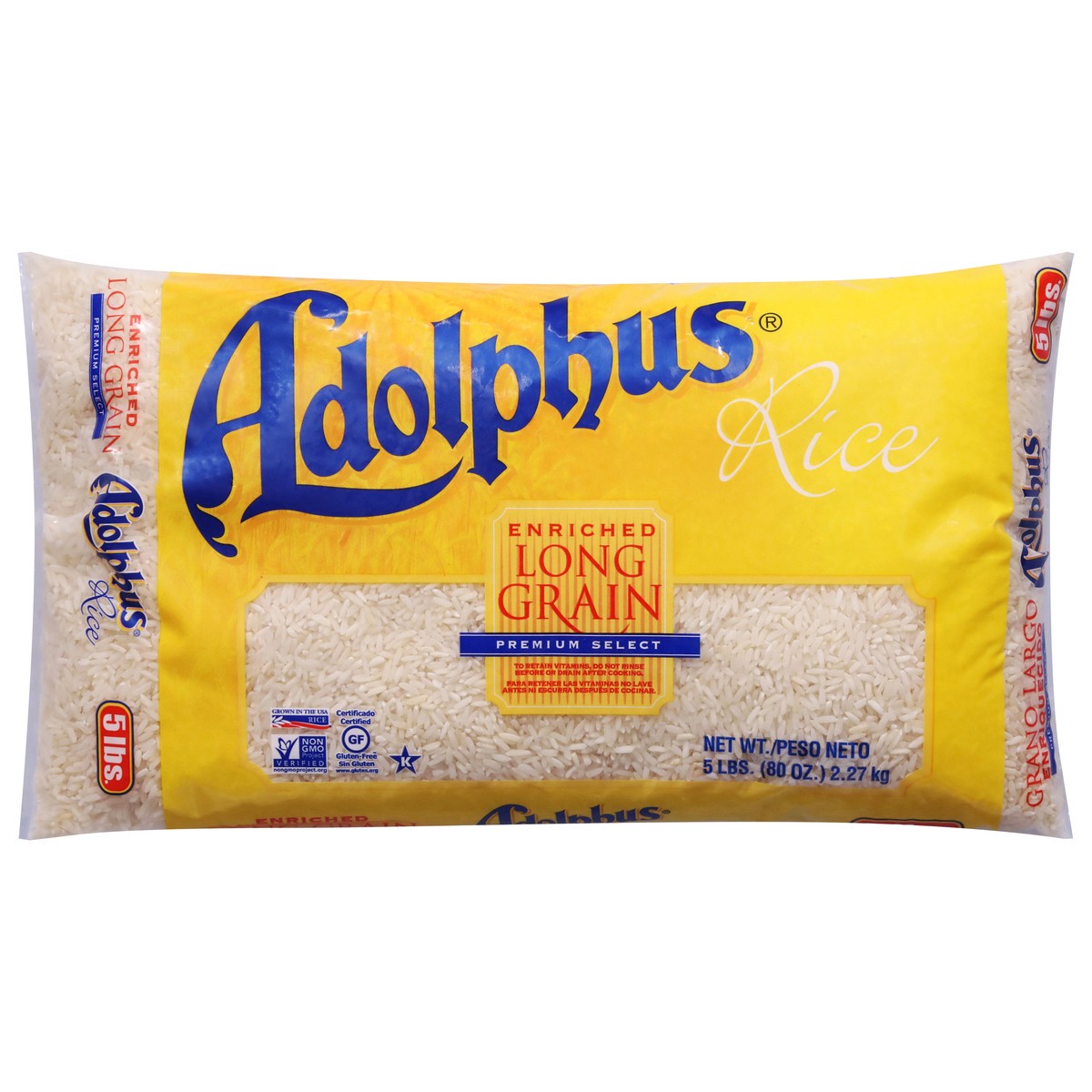 slide 1 of 9, Adolphus Long Grain Rice 5 Lb, 5 lb