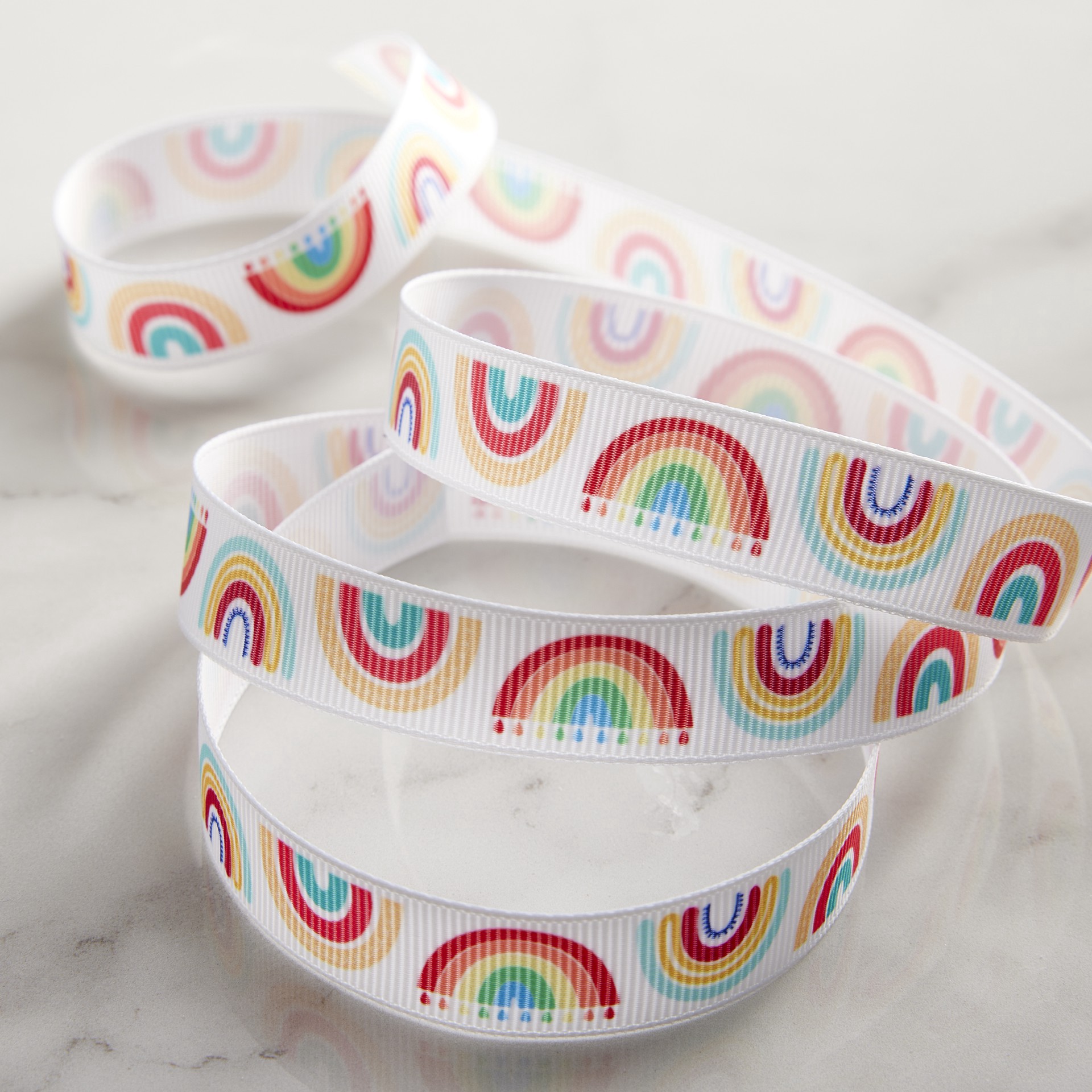 slide 4 of 4, 5/8'' X 7 Yd. Grosgrain Rainbow Ribbon By Celebrate It, 0.625 in x 7 yd