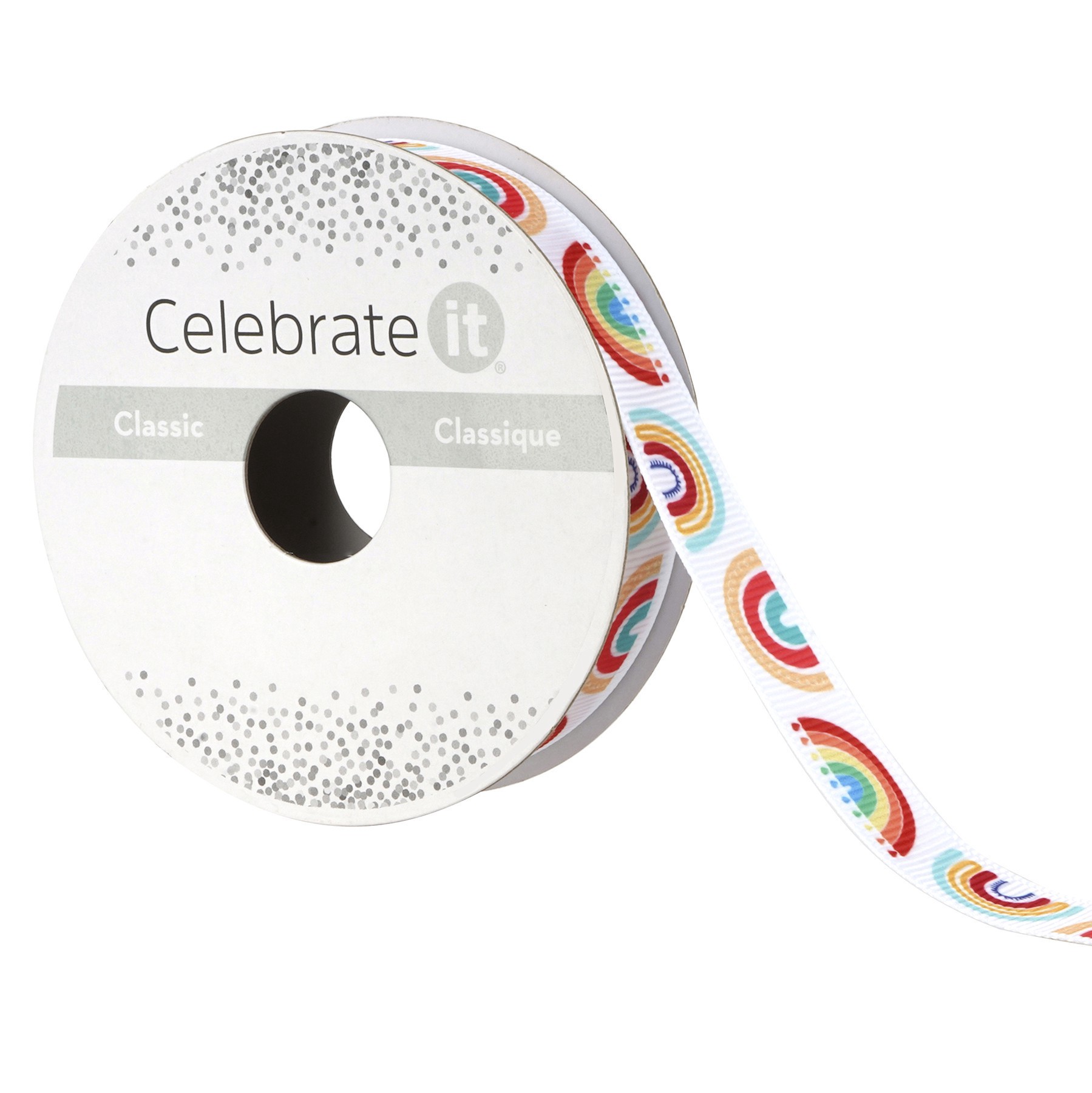 slide 2 of 4, 5/8'' X 7 Yd. Grosgrain Rainbow Ribbon By Celebrate It, 0.625 in x 7 yd