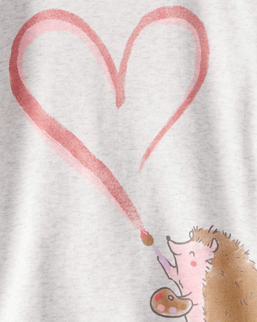 slide 2 of 3, Carter's Carters Toddler Girl Hedgehog Print Cotton Long-Sleeve 4-Piece Pajamas - Pink/Orange Pink/White 3T, 4 pc