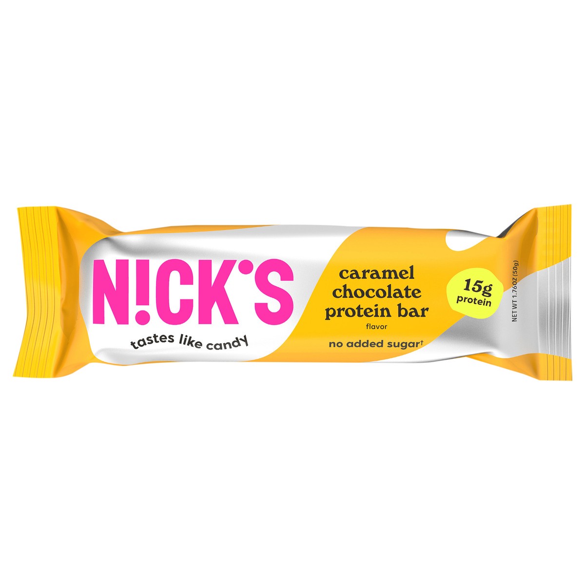 slide 1 of 2, Nick's Caramel Chocolate Protein Bar - Singles, 1.76 oz