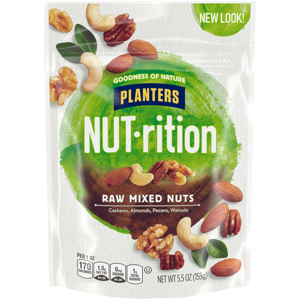 slide 1 of 14, Planters NUT-rition Raw Mixed Nuts, 5.5 oz Resealable Bag, 5.5 oz