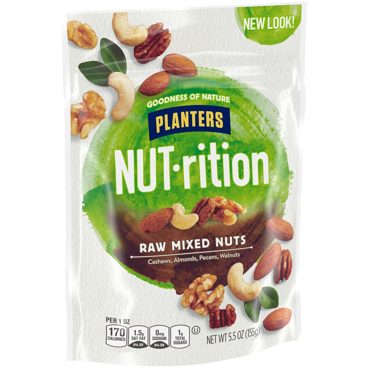 slide 14 of 14, Planters NUT-rition Raw Mixed Nuts, 5.5 oz Resealable Bag, 5.5 oz