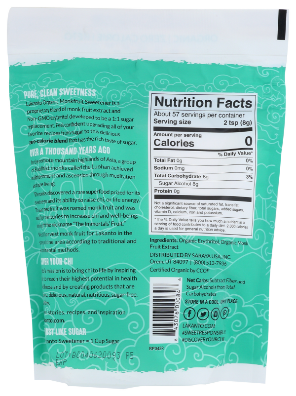 slide 4 of 4, Lakanto Sweetener Monk Fruit, 16 oz