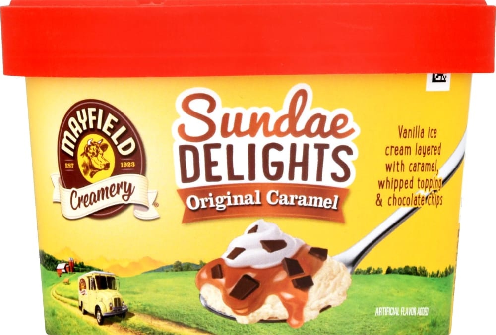 slide 1 of 1, Mayfield Original Caramel Sundae Delights, 6 oz