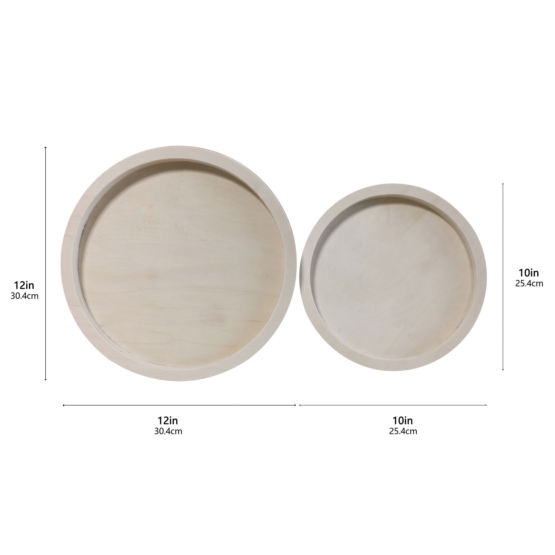 slide 4 of 5, Round Framed Wood Tray Set By Make Market, 10 in x 0.728 in