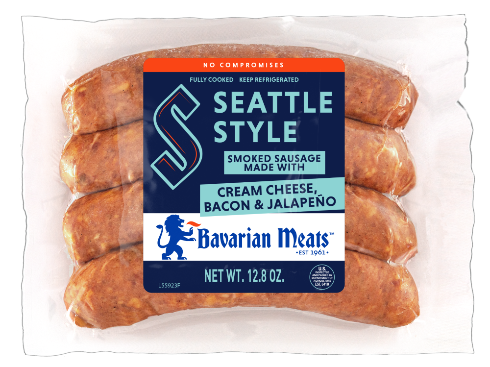 slide 1 of 2, Bavarian Meats Seattle Style Bacon, Jalapeno & Cream Cheese Smoked Sausage, 12.8 oz