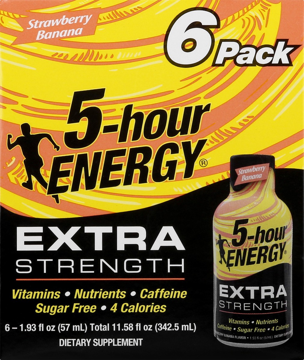 slide 8 of 9, 5-hour Energy, Extra Strength, Strawberry Banana- 6 ct, 6 ct