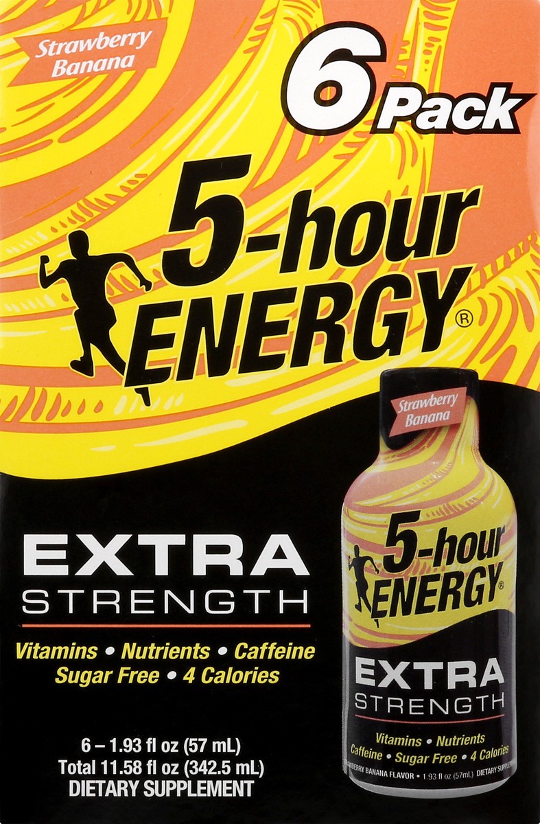 slide 4 of 9, 5-hour Energy, Extra Strength, Strawberry Banana, 6-pack, 6 ct