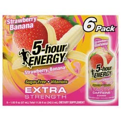 5-hour ENERGY, Extra Strength, Strawberry Banana, 6 Pack, 1.93 oz.