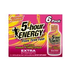 5-hour ENERGY, Extra Strength, Strawberry Banana, 6 Pack, 1.93 oz.